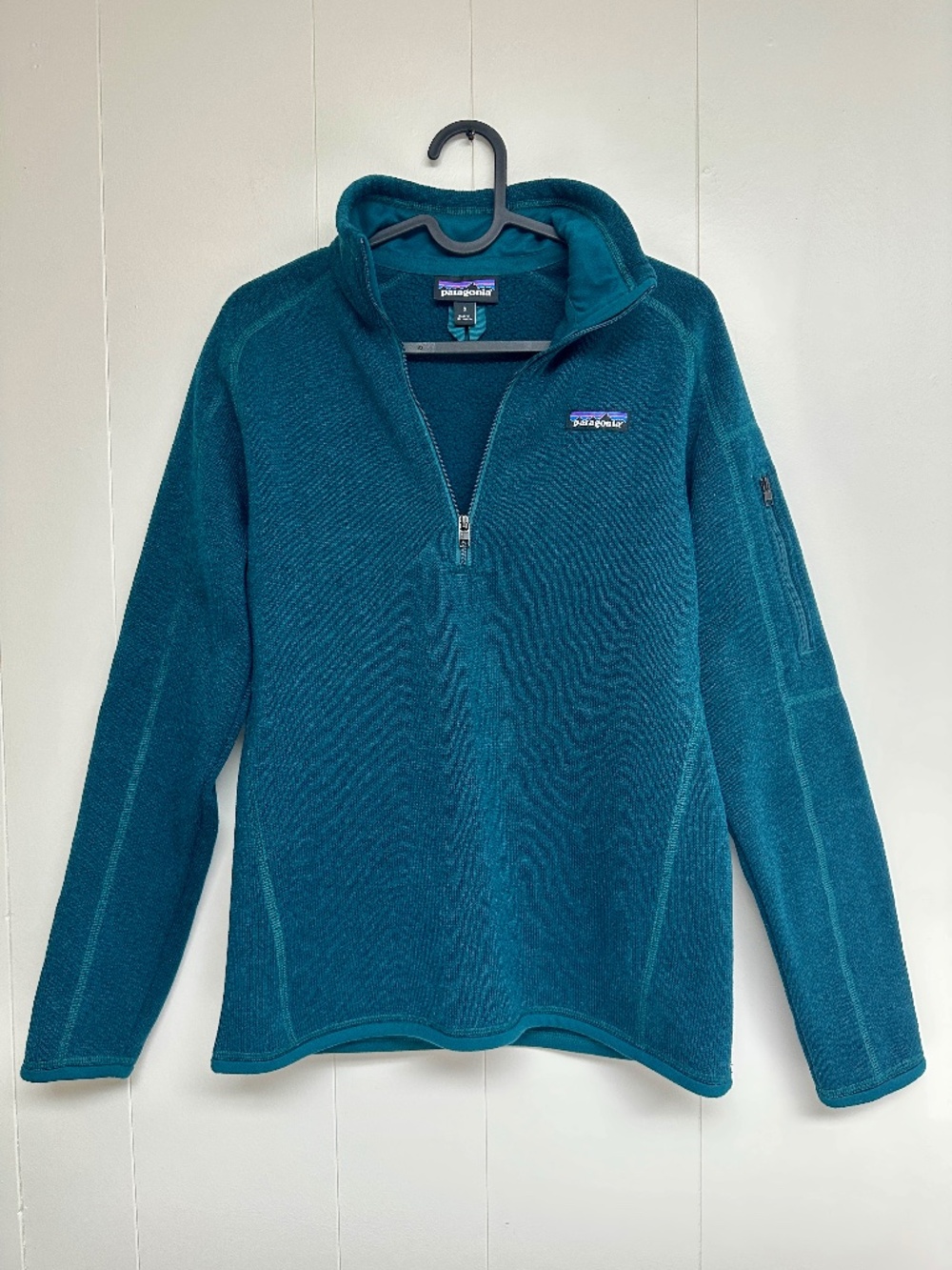 Patagonia Women's Better Sweater 1/4 Zip Fleece Pullover Small Teal Heather